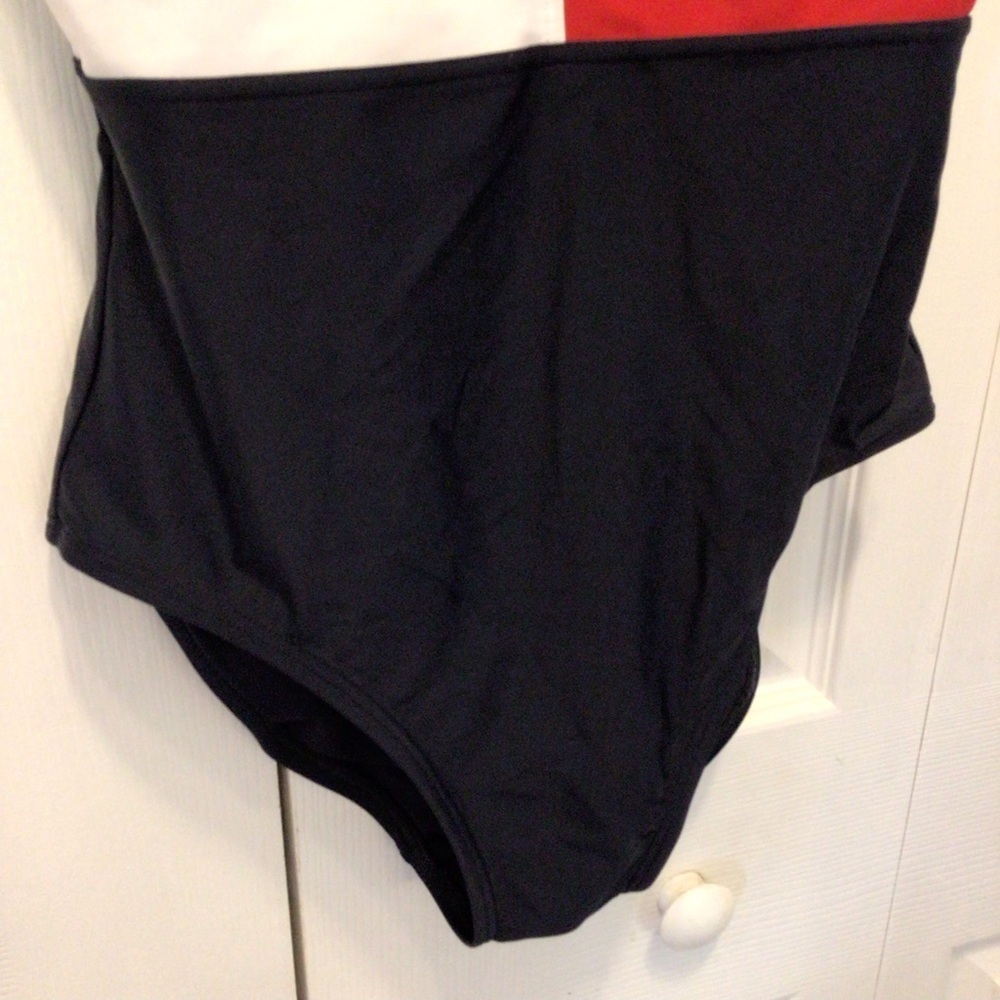 Tommy Hilfiger Womens Navy Red White Iconic Logo 1pc Swimsuit Size Small - Picture 6 of 12